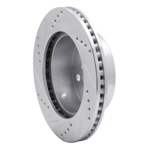 Jeep TJ Brake Rotor (1) - Front Right - R1 Concepts - Drilled & Slotted - Silver - `99-`06